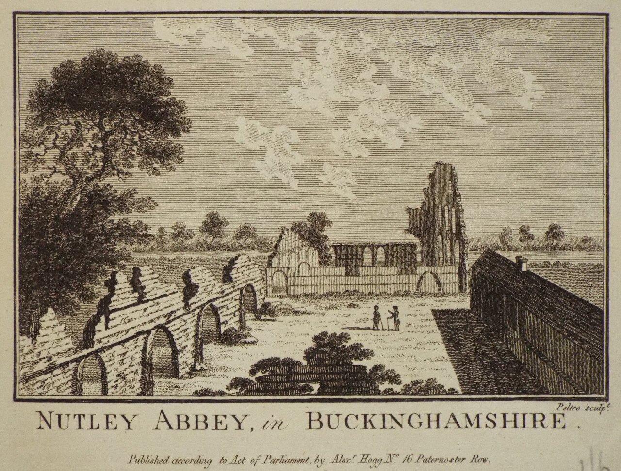 Print - Nutley Abbey, in Buckinghamshire. - 